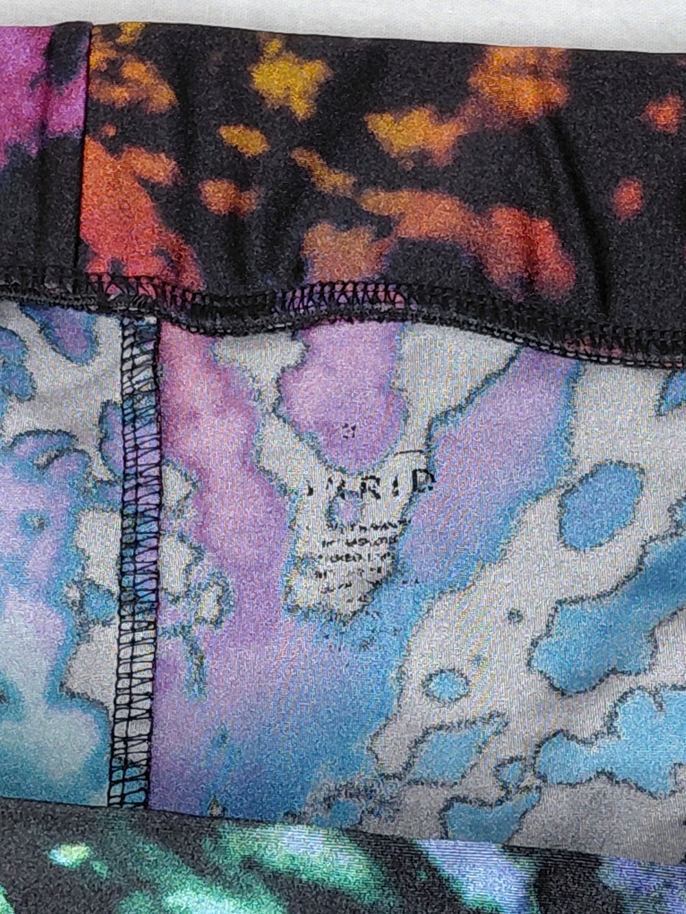 torrid Crop Black Multicolor Rainbow Tie-Dye Stretch Spandex Nylon Leggings - Picture 5 of 14